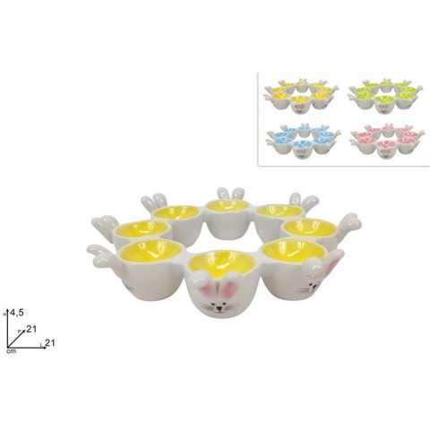 PORTAUOVA VISO CONIGLIO 8 POSTI CERAMICA 4COL